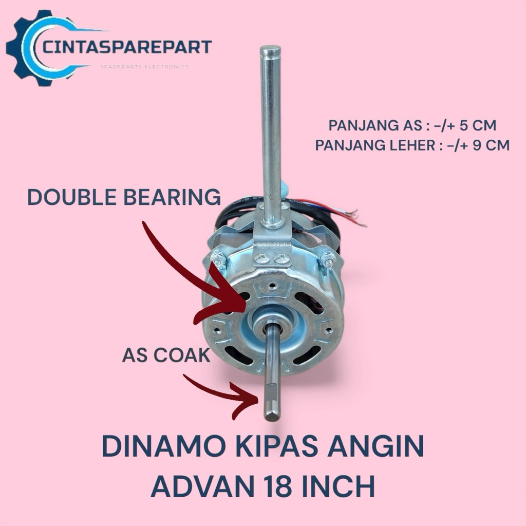 DINAMO KIPAS ANGIN ADVANCE TDS 18INCH UNIVERSAL DOUBLE BEARING