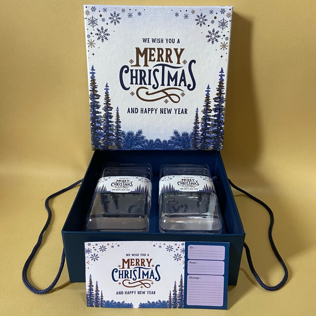 Box Parcel NATAL 20 x 20 x 8 / hampers hardbox CHRISTMAS / kotak kue kering 2 toples