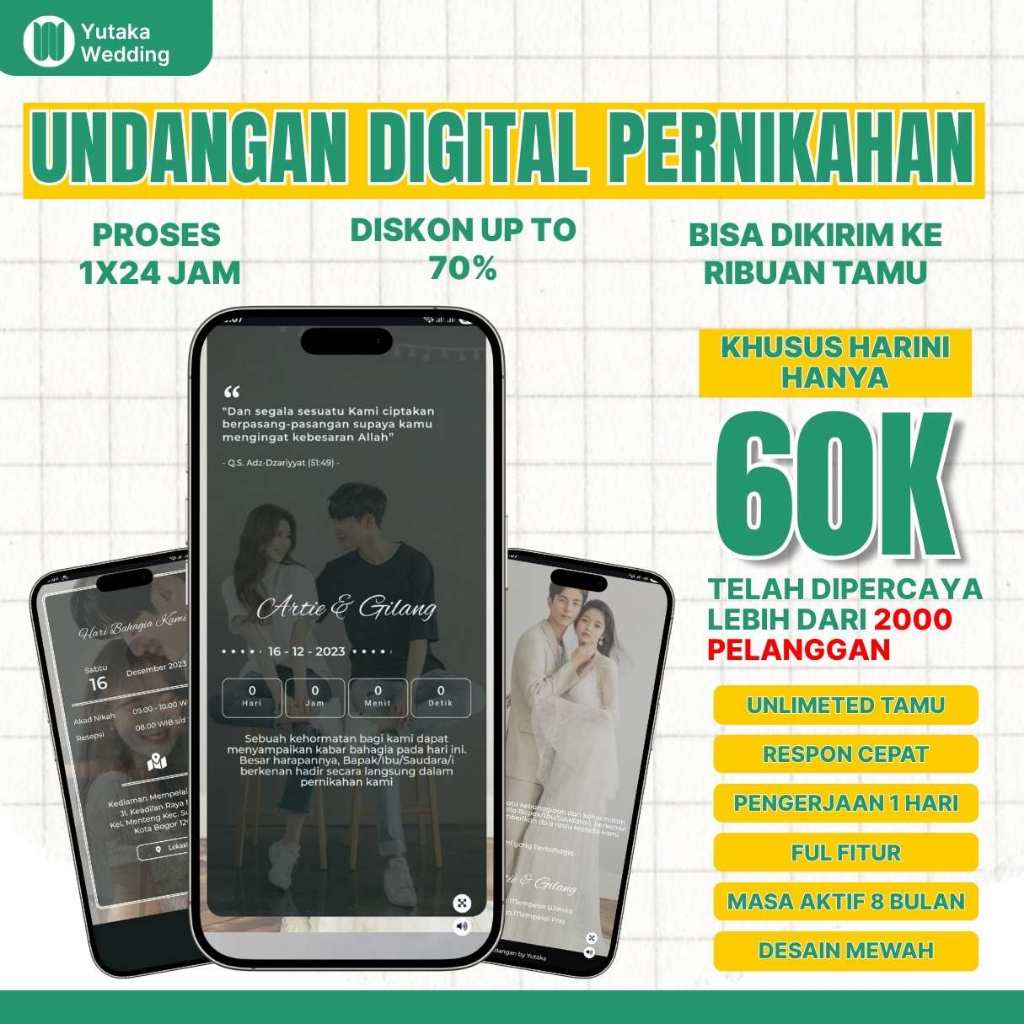 Website Undangan Pernikahan Digital Kekinian Full Animasi Tema Rustic Vintage