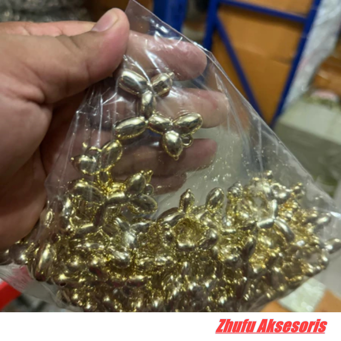 1 Bungkus Manik Manik Mote Pudel Gold Bahan Kerajinan