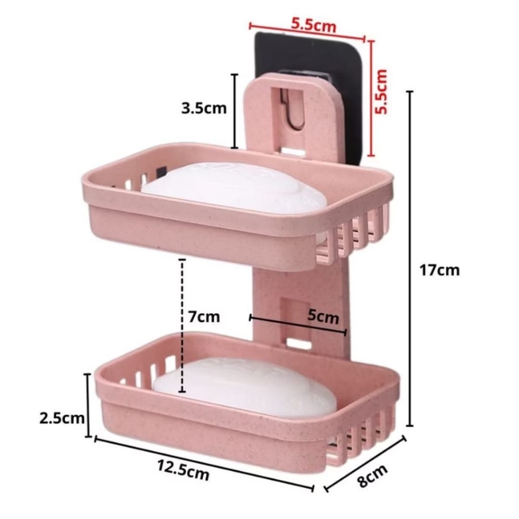 RAK TEMPAT WADAH SABUN 2 SUSUN ESTETIK