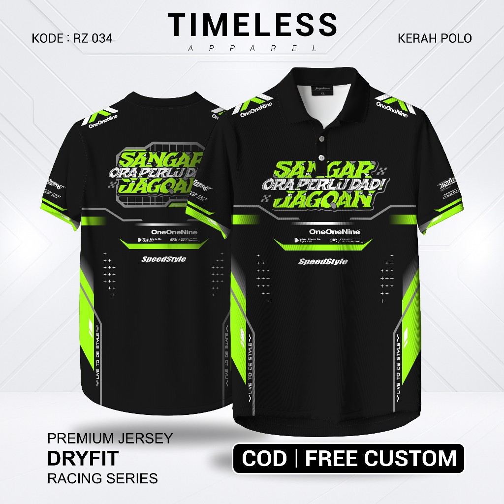 Jersey Racing Bebas Request - Baju Kaos Racing Kerah Polo Dryfit Fullprinting