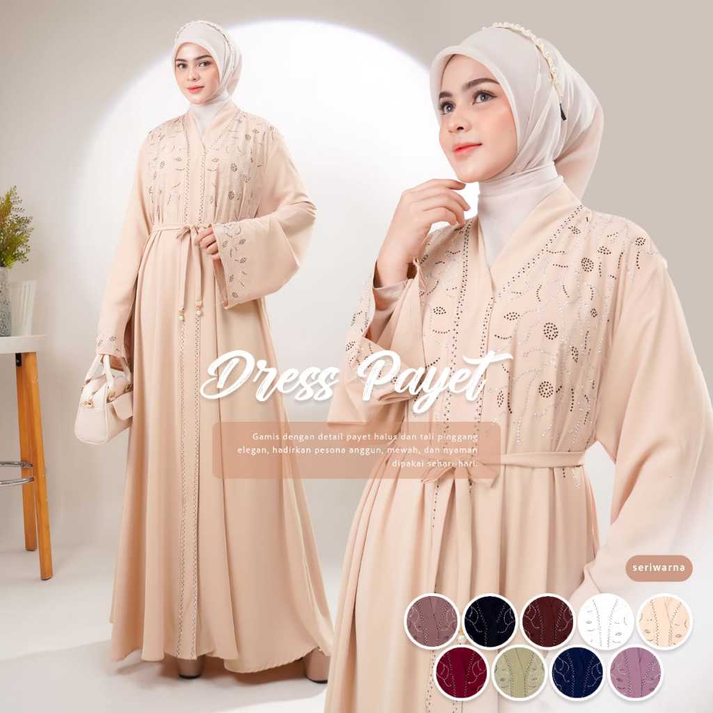 GAMIS ABAYA DUBAI PAYET BUNGA DADA BY LIVY FASHION