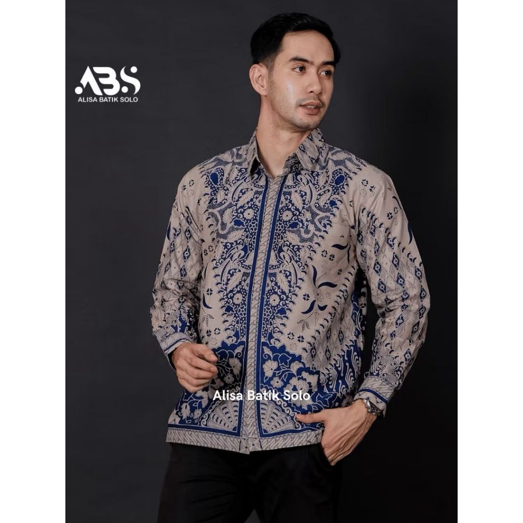 Arshaka Sinaran Kemeja Batik Pria Lapis Furing Katun Lengan Panjang
