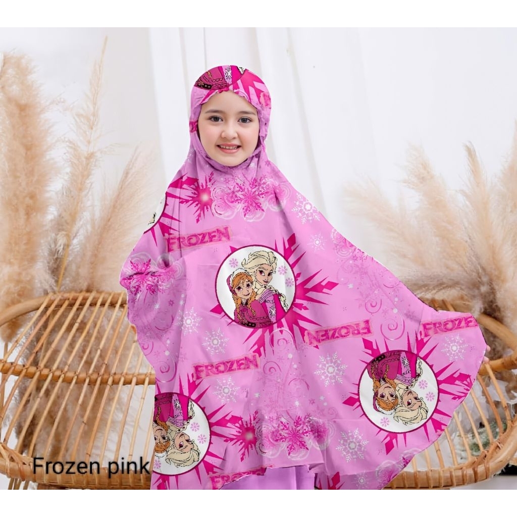 Mukena Anak Motif Frozen& Labubu Terbaru/Mukena Anak Karakter Lucu/Mukena Anak Kartun lucu/Mukena An