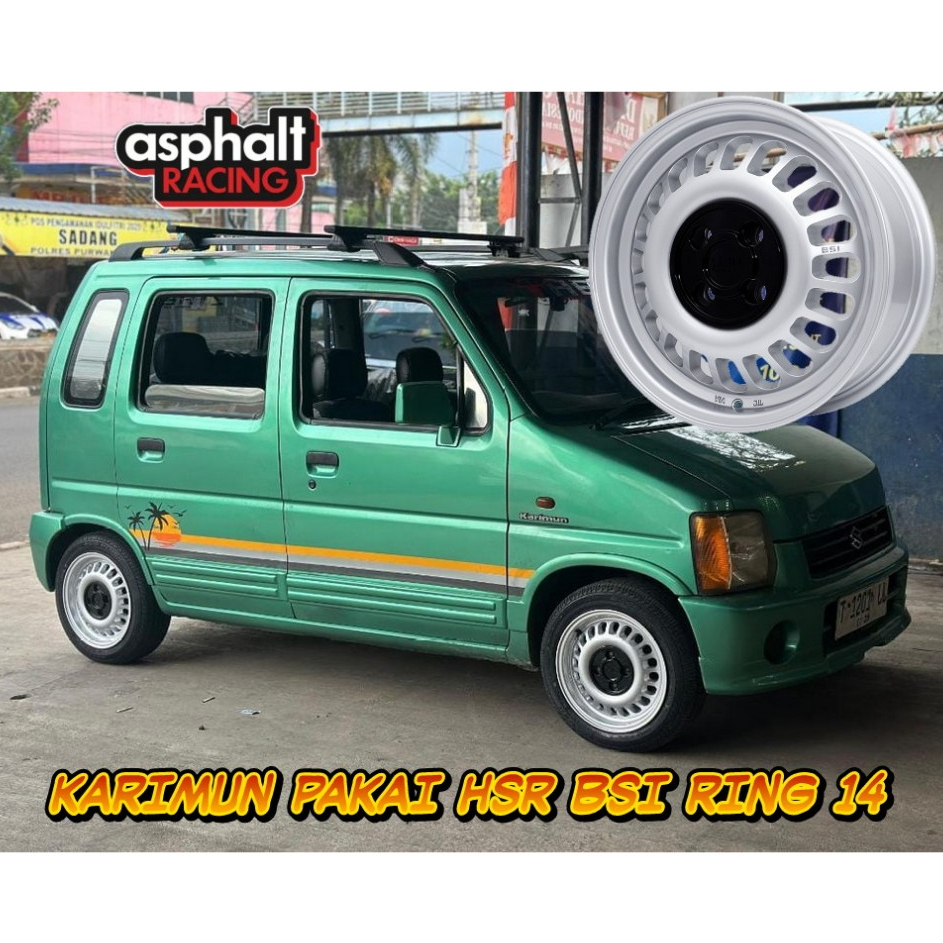 Velg Mobil Hsr Original Ring 14 Lebar 6 Pcd 4x100 Untuk Karimun Kotak Wuling Air Ev Agya R14 Hsr Bsi