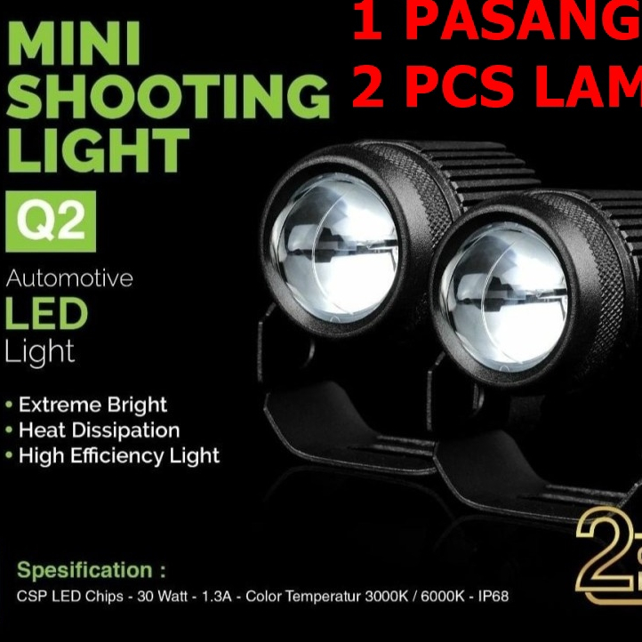 LAMPU LED TEMBAK SOROT LASER 2 WARNA ORIGINAL LUXIMOS LED Q2 GARANSI 1 TAHUN