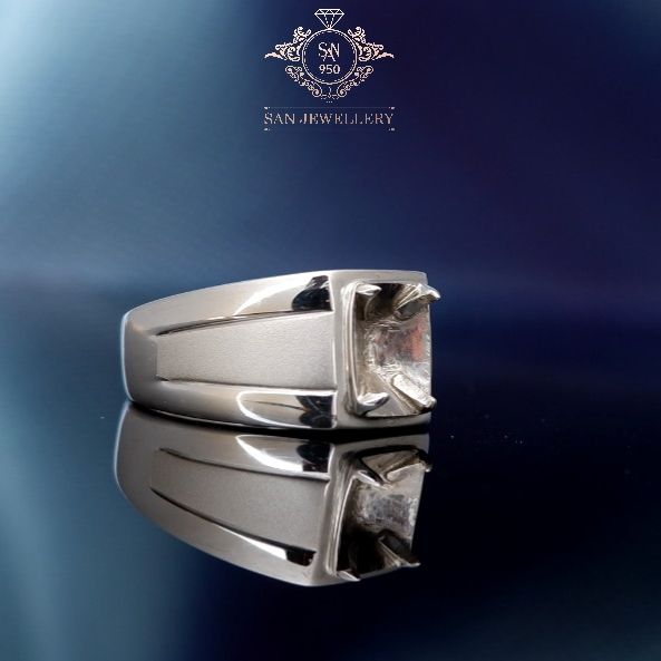 Cincin Perak 950/925 Pria Kosongan Ikat Batu Akik Permata Handmade Premium Custom 286 | San950
