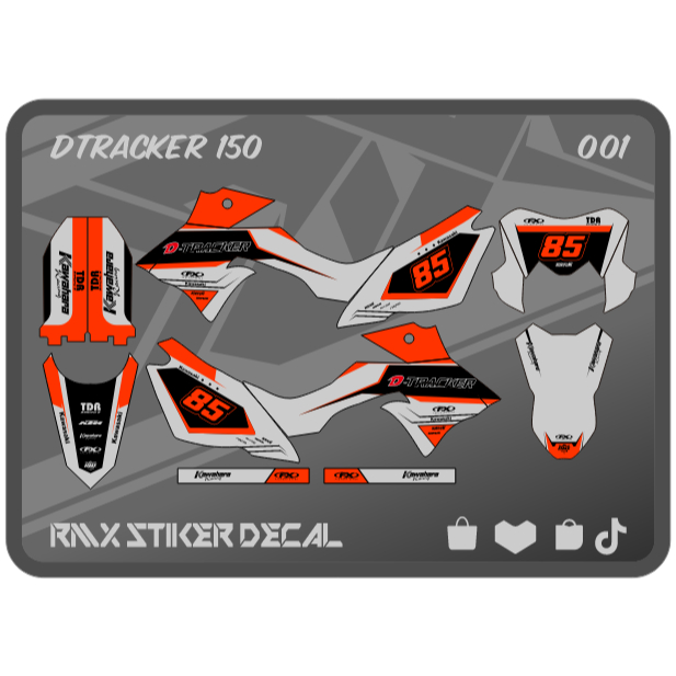 STIKER DTRACKER 150 FULLBODY (001) STICKER DECAL DEKAL D-TRACKER SE HITAM MERAH, KUNING, HIJAU, BIRU