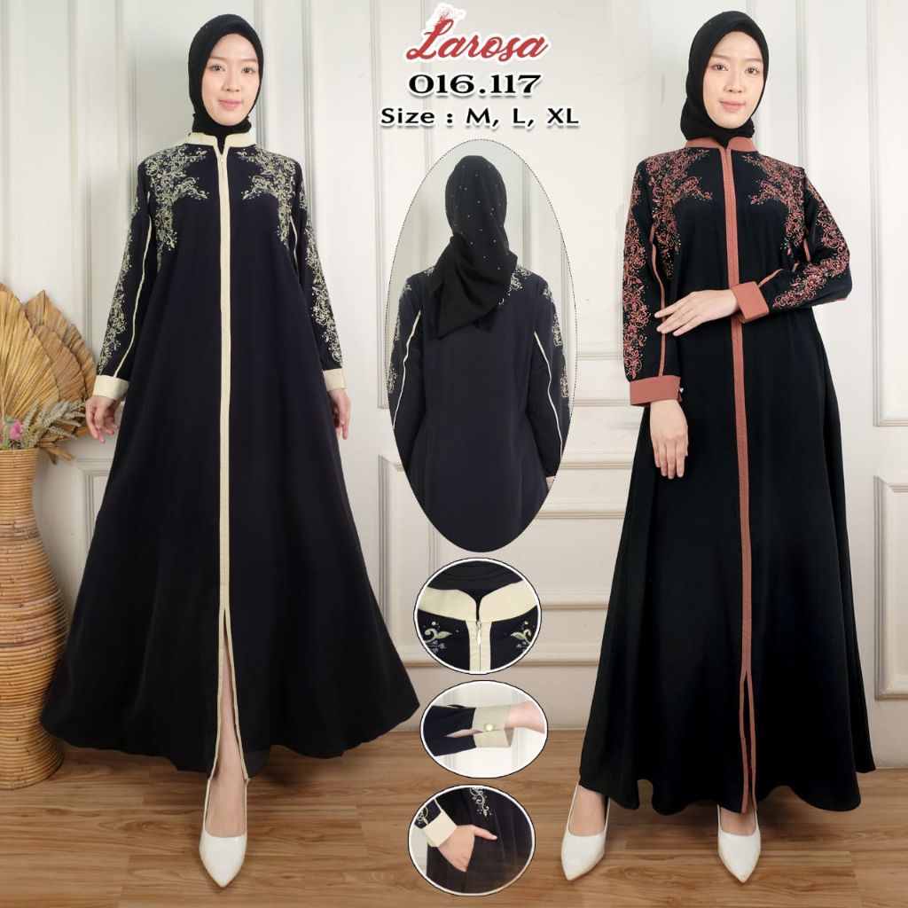 SET GAMIS LAROSA 016.117 BORDIR SET HIJAB /  DRESS +  HIJAB LAROSA  /  GAMIS ABAYA BORDIR by LAROSA 