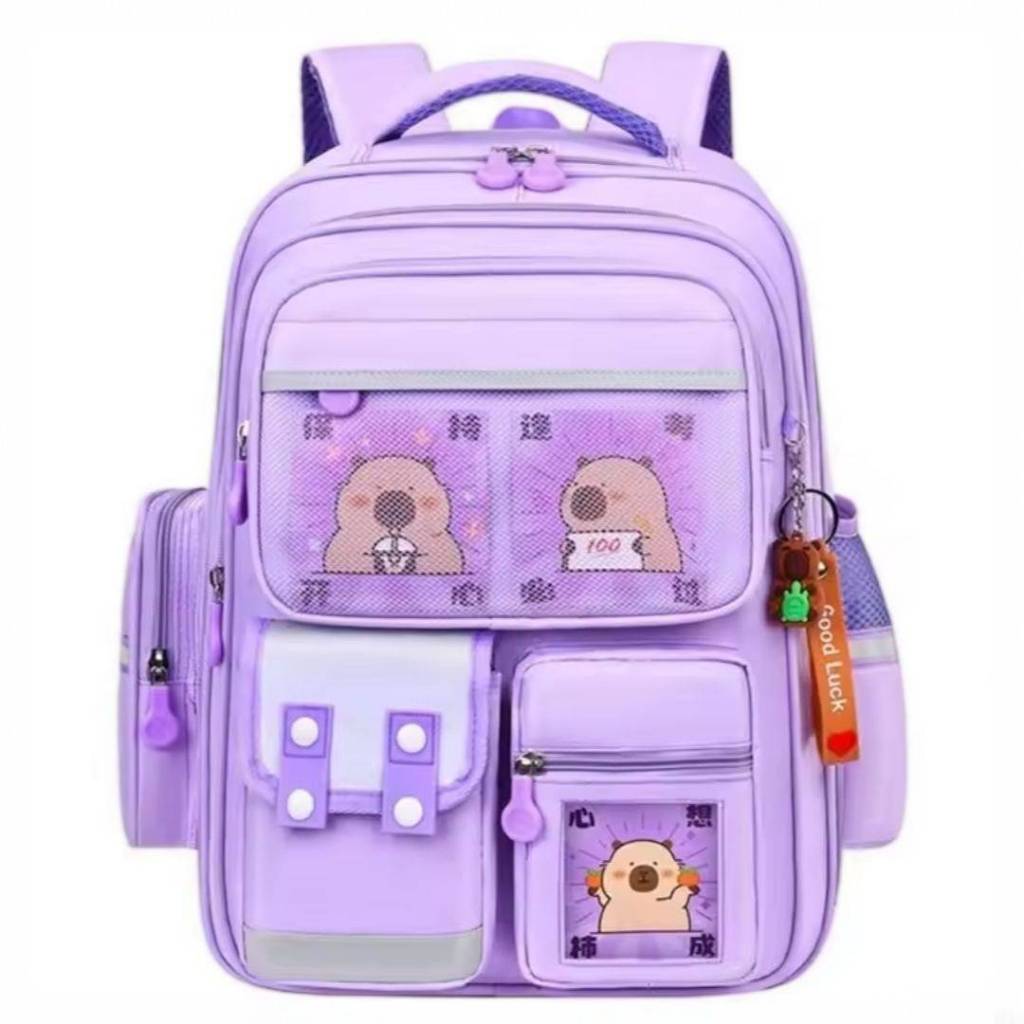 Tas Ransel Anak Sekolah Capybara Tas Punggung Anak Trendy Korea Style Kapasitas Besar Tas Anak Cewek