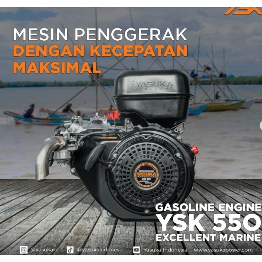 Gasoline Engine Yasuka GX 550 Excellent Marine (500cc) - Mesin Penggerak Serbaguna