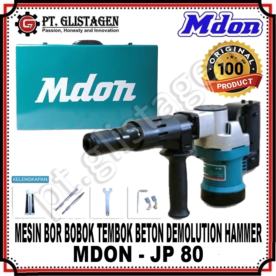 MDON JP80 Mesin Bor Bobok Beton Tembok Jalanan Aspal Mesin Bor Demolition Hammer Jack Hammer JP 80 J