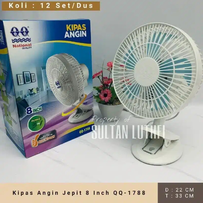 Kipas Angin Jepit 8 Inch QQ-1788