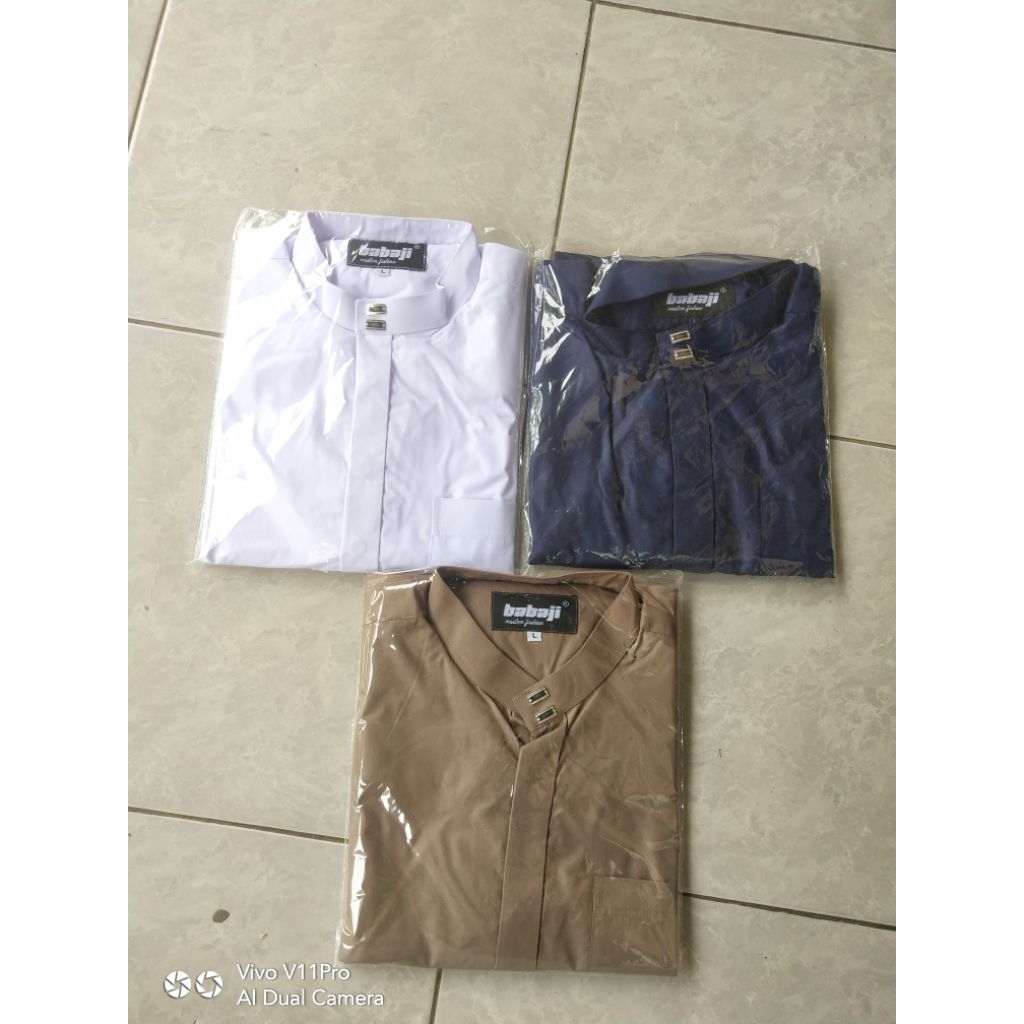 jubah babaji kancing atas premium