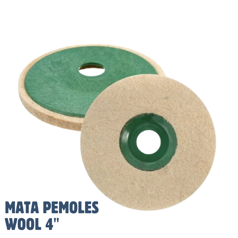 Mata gerinda poles 4 inch wool wheel mata poles body motor mobil dan besi stainless 4in