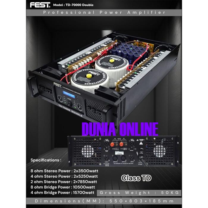 POWER AMPLIFIER FEST TD 70000 / POWER AMPLIFIER FEST TD-70000 CLASS TD 2TRAFO