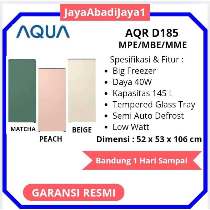 Aqua Kulkas 1 Pintu Chicolor [145 Liter] AQR D185 (MBE) / AQR D185 (MME) / AQR D185 (MPE)