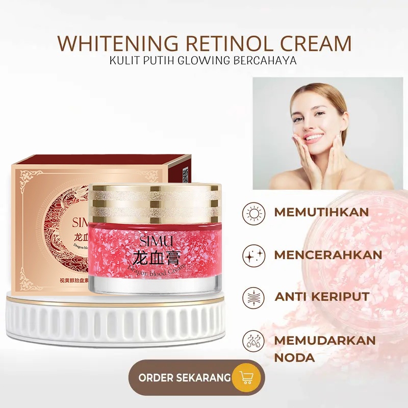 Retinol Cream & Dragon Blood Cream BPOM 50g Original- Krim Siang Malam Mencerahkan Glowing, Memutihk