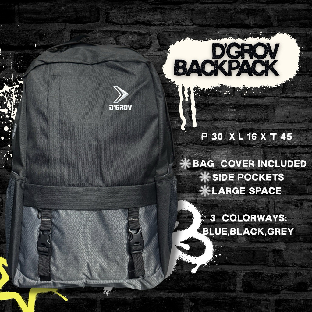 D’GROV Backpack Urban Style Tas Ransel Pria Wanita Sekolah Kerja