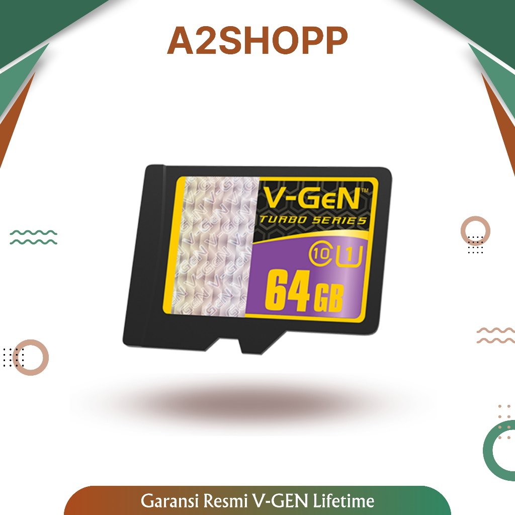 Micro SD V-GEN 64GB Turbo Series Class 10 Memory Card VGEN MicroSD Memory HP