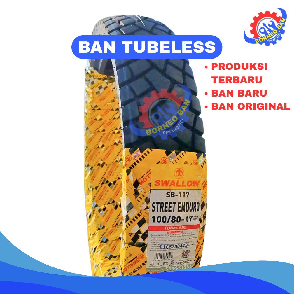 BAN 100/80-17 TUBELESS SWALLOW STREET ENDURO 100/80-17 TUBELESS SEMI TRAIL BAN RING 17 SWALLOW ORIGI