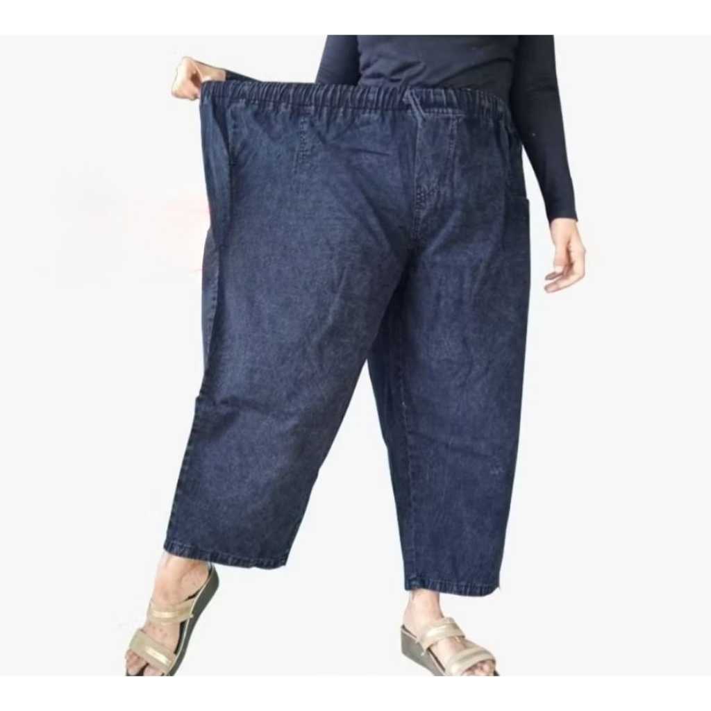 MONICA BAGGY PANTS - Celana Baggy Pants Snow Boyfriend Jeans Wash jumbo