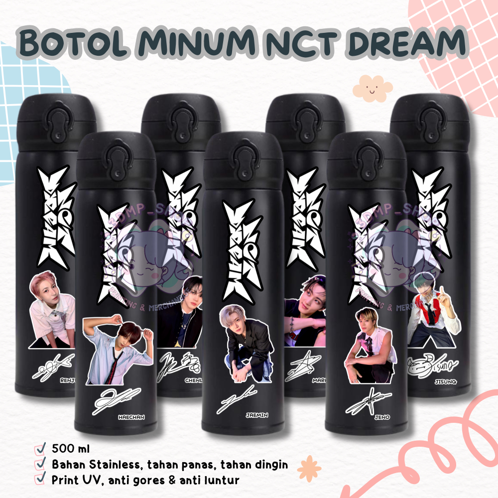 TERMOS BOTOL MINUM TUMBLER NIAGARA KLIK NCT DREAM Renjun Haechan Chenle Jaemin Mark Jeno Jisung UV P