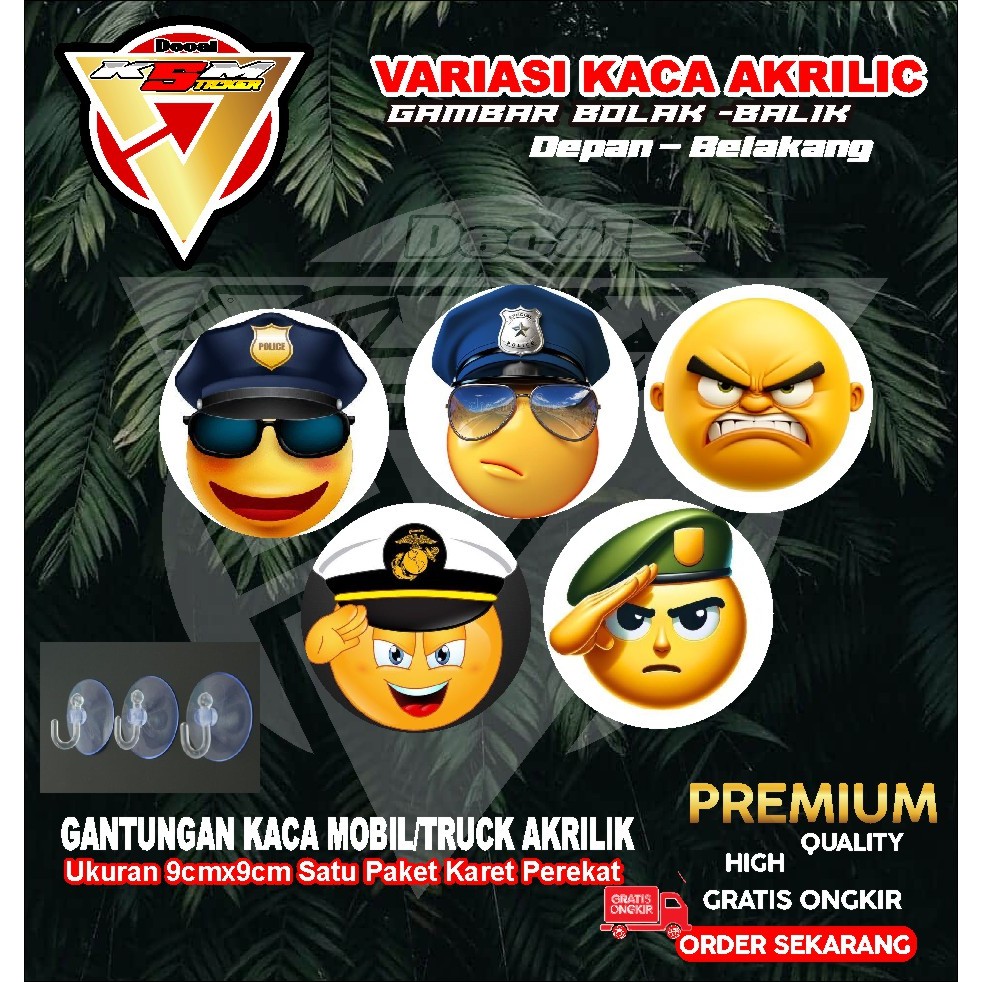gantungan kaca akriik bulat/variasi gantungan kaca akriik mobil