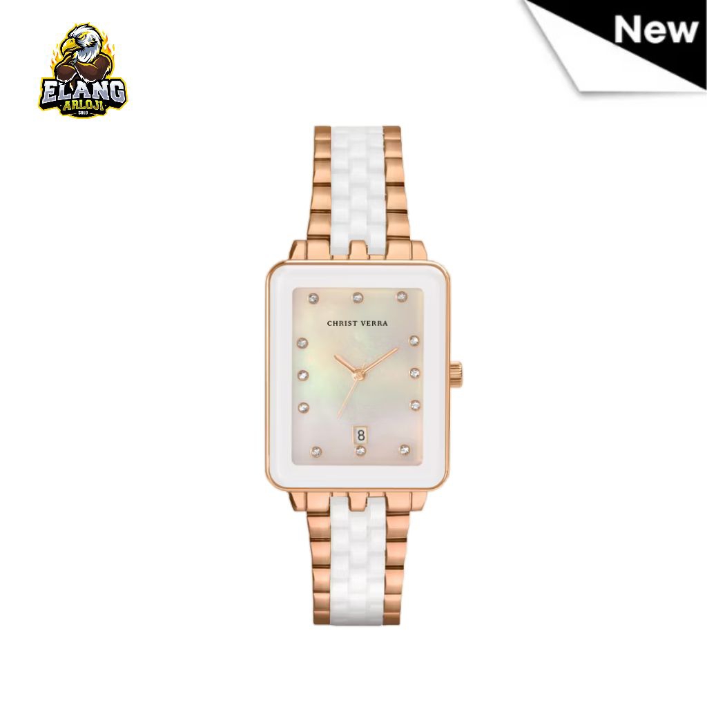 Christ Verra Casual Women's Watches Jam Tangan Wanita Celestine Series CV 511923L-55 WHT/MOP