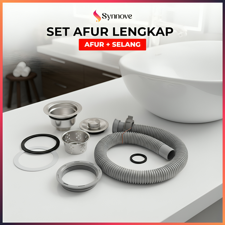 Set Selang Wastafel Cuci Piring Afur Pembuangan Wastafel Bak Cuci Piring Stainless
