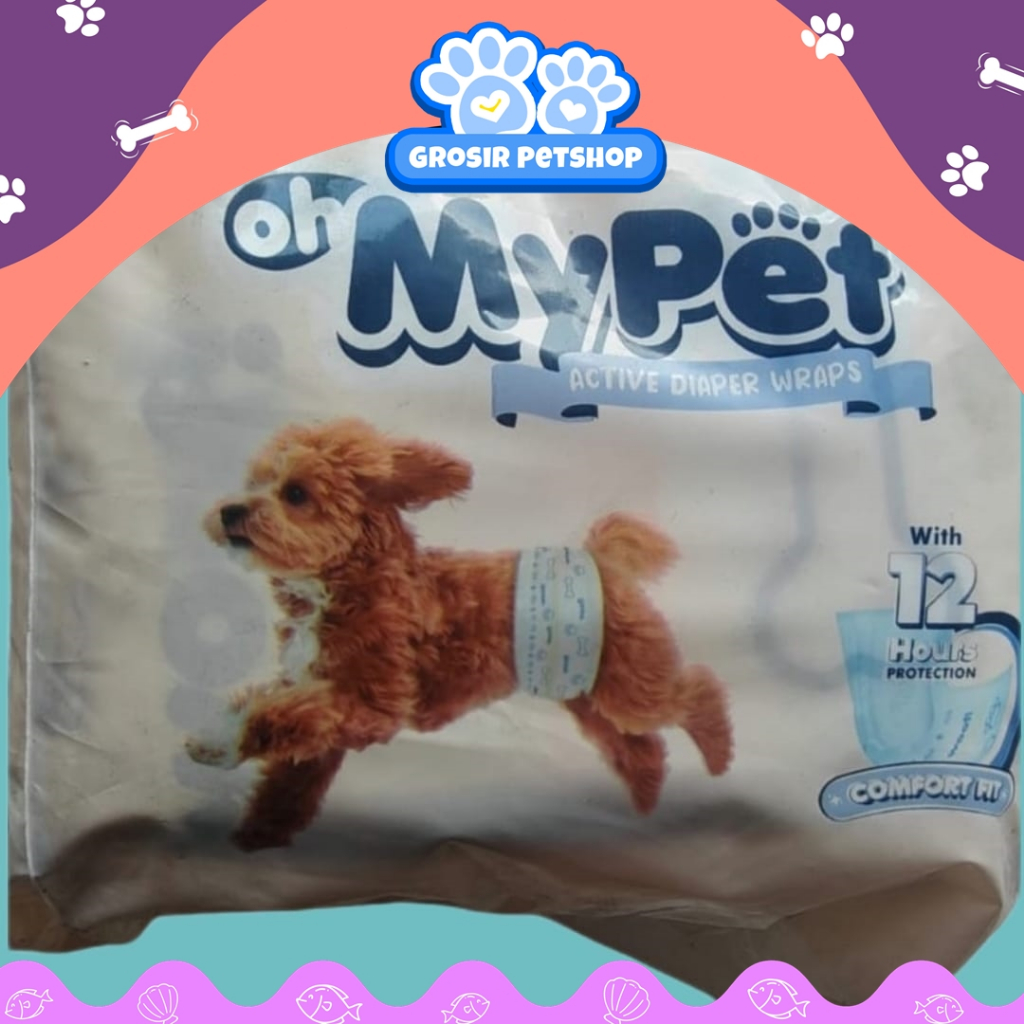 Pampers Poppy Doggy - Oh My Pet 1Pc- Popok Anjing besar & kecil, Kucing. Anti Bocor, Sangat Menyerap
