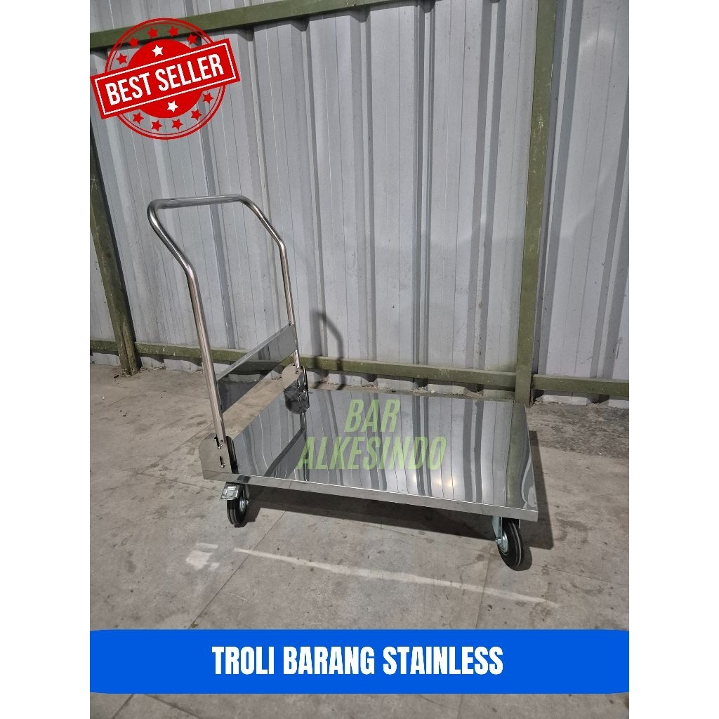 Troli Lipat Barang Stainless 500kg | Troli Barang Stainless Steel
