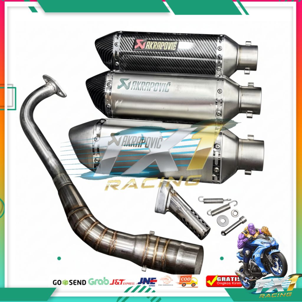 Knalpot Akrapovic Import fullset header silincer muffler plus db killer siap pasang aerox nmax cbr c