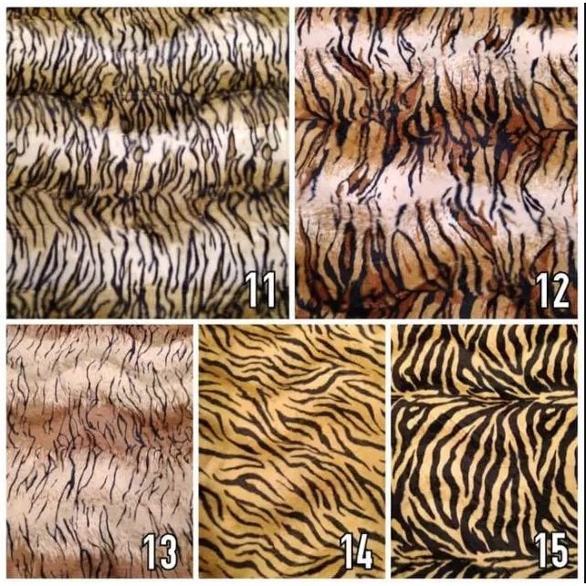 Kain Bulu Macan 18 Motif  Lembaran / KAMI BELUDRU MOTIF HEWAN TUTUL