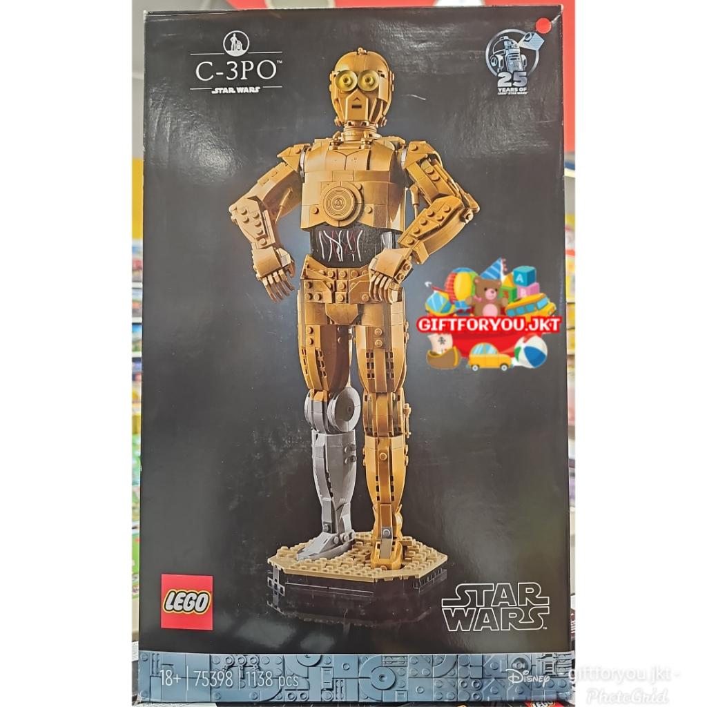 Lego Star Wars 75398 C-3PO Buildable Droid Figure Display Model Minifigure Collectible Home Office D