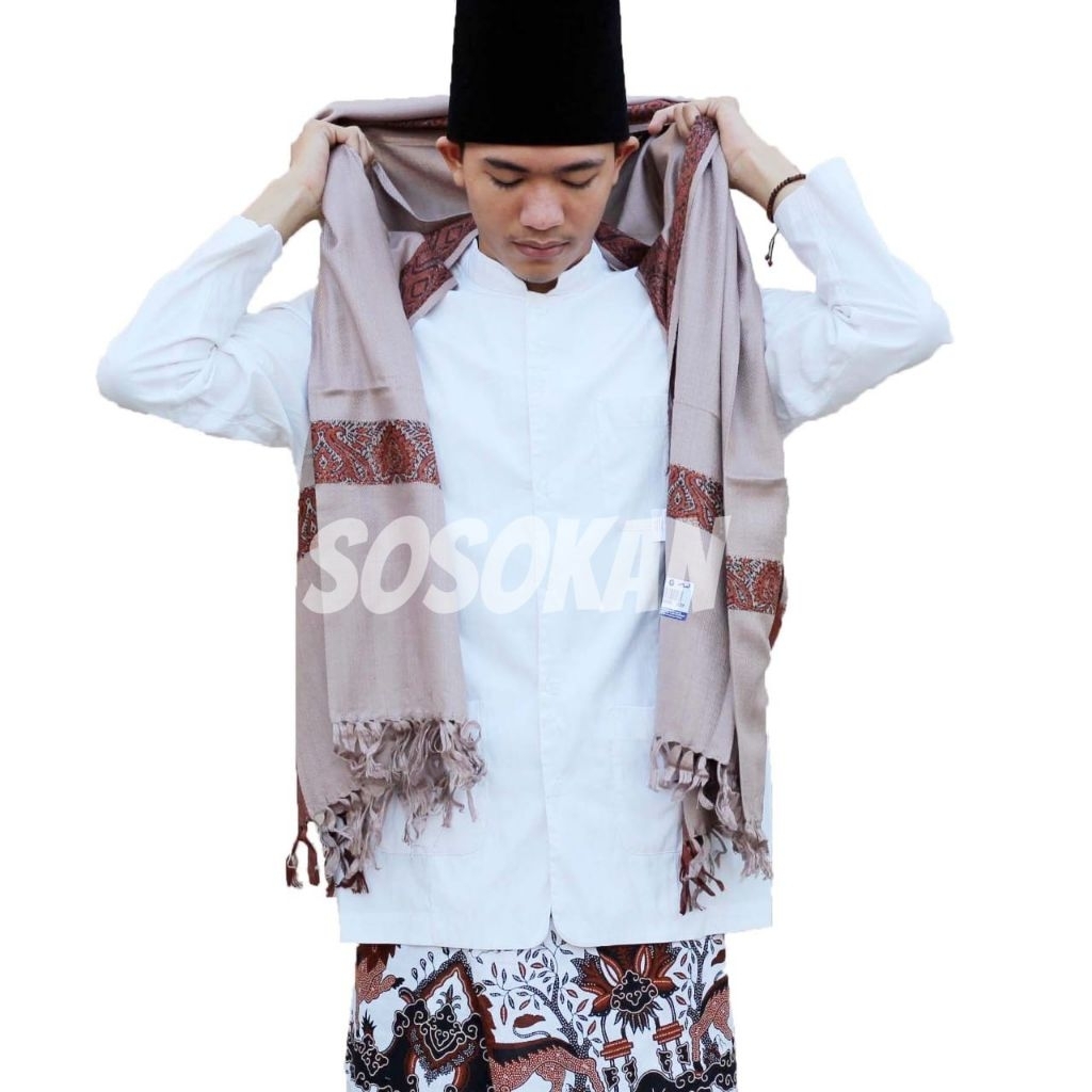 sorban kashmiri almas coklat motif - sorban kashmiri original india