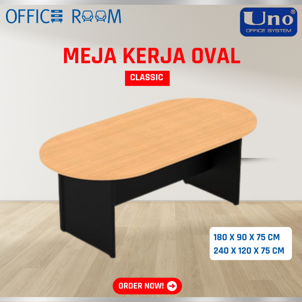 Meja Kerja Oval / Meja Kantor Oval / Meja Rapat Oval UNO Classic