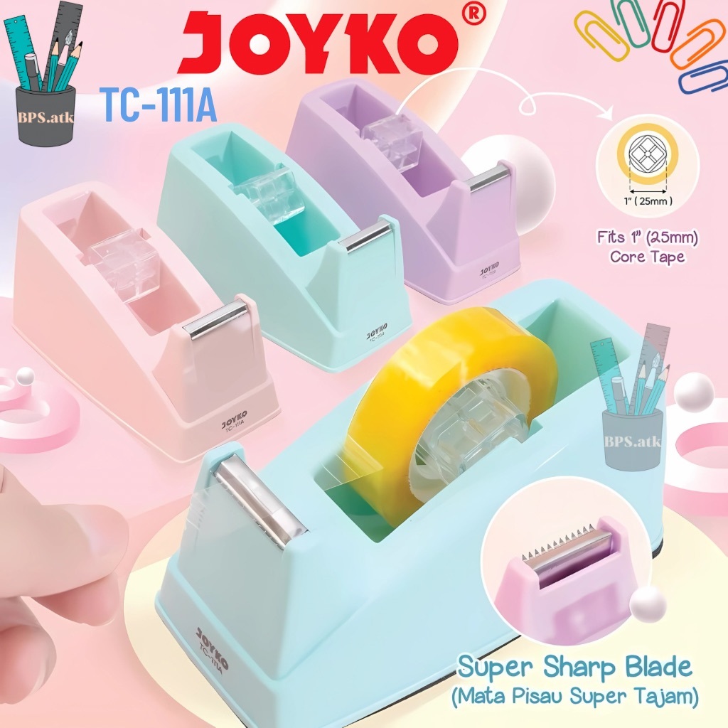 (1 pcs) JOYKO Tape Cutter Tape Dispenser Pemotong Pita Perekat TC-111A - Tape Cutter Mini