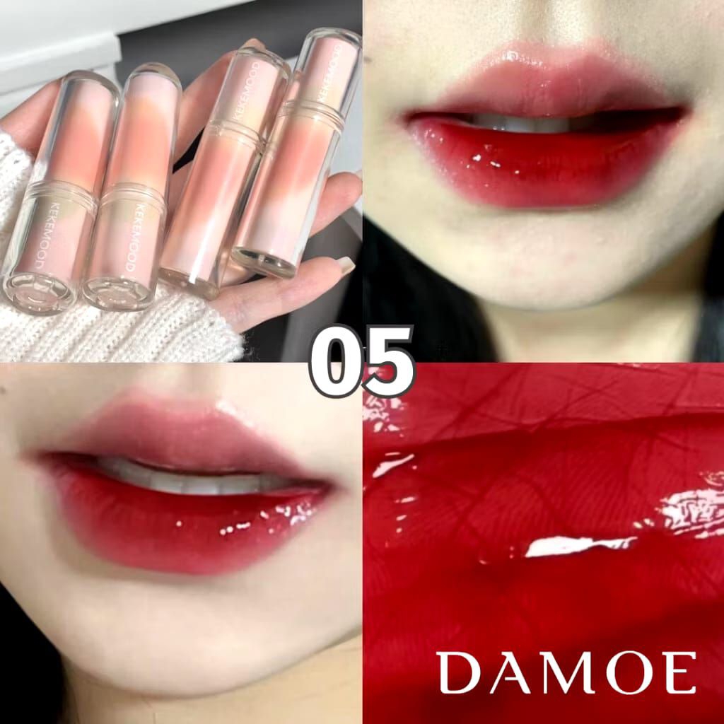 DAMOE KEKEMOOD Lip Gloss Plumping Watery Mirror Jelly Lip Tint Stain Korea