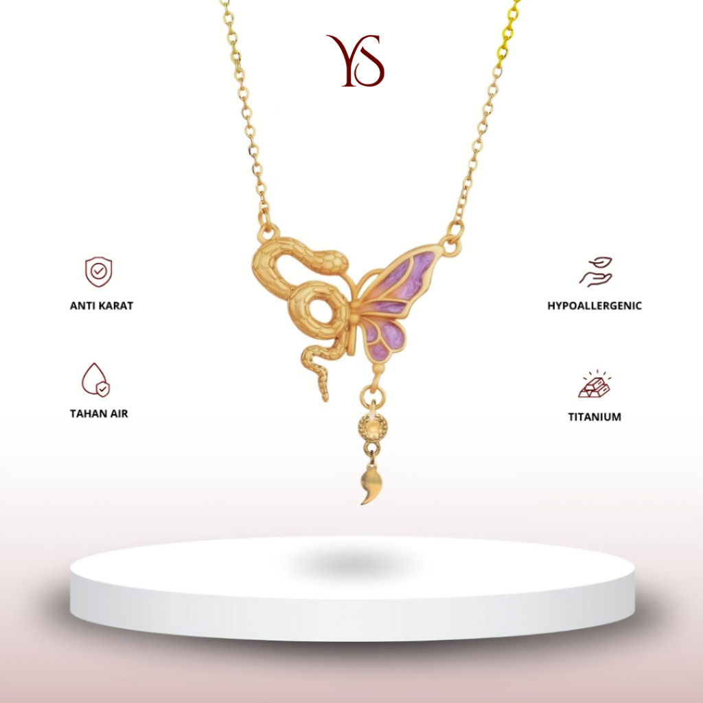 Medusa - Butterfly Semicolon Necklace KALUNG Titanium Anti Karat | Your Soul Jewelry