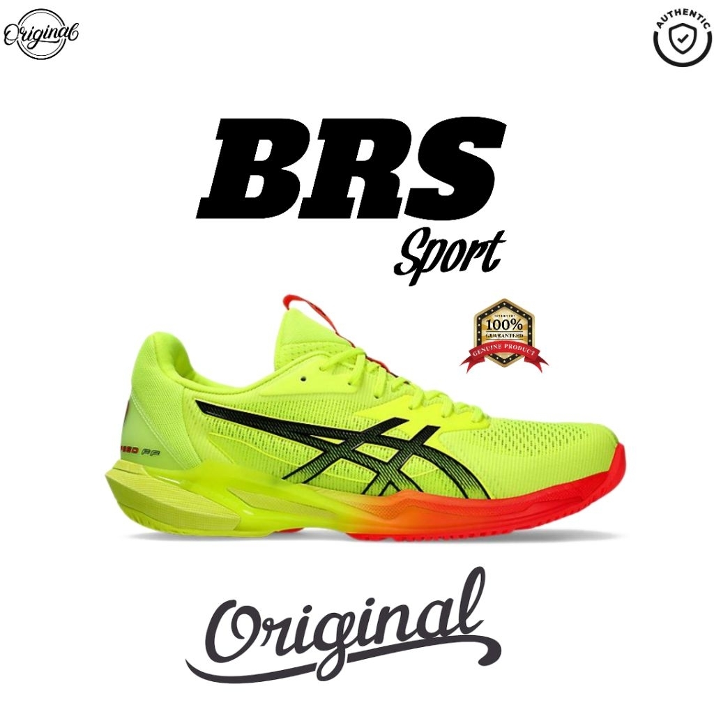 Sepatu Tenis Asics Solution FF 3 Paris Safty Yellow Black