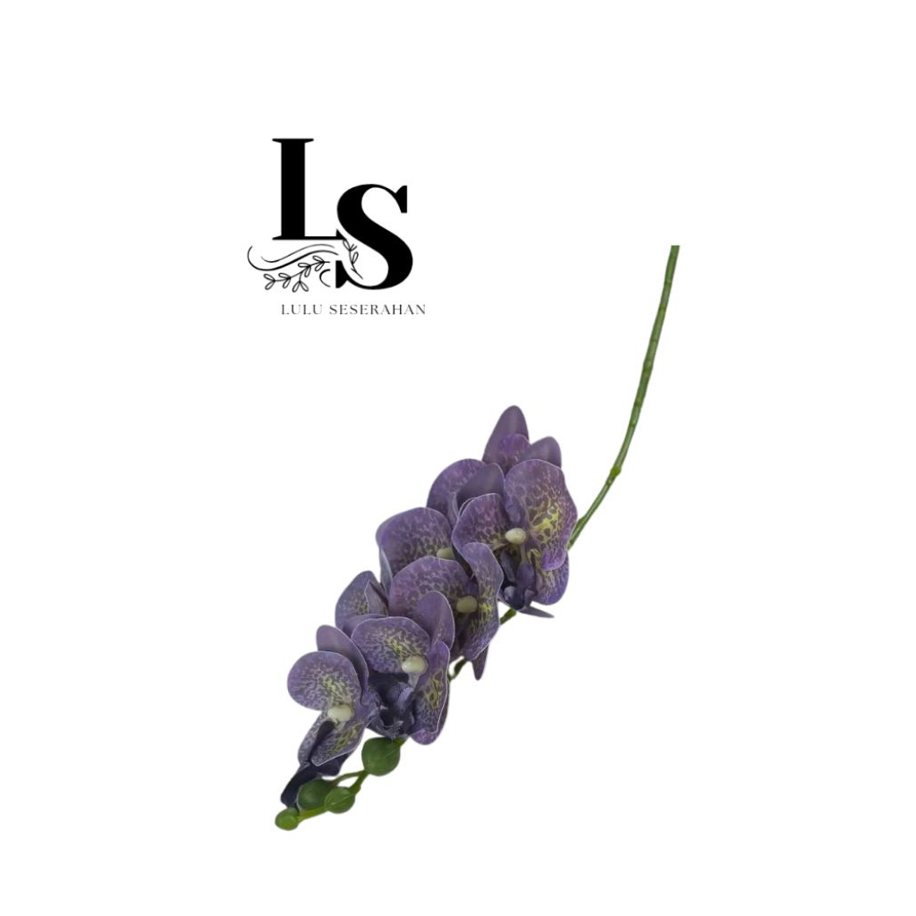 Orchid Cymbidium Flower Artificial 7 Kuntum Bunga Anggrek Bulan Latex Palsu Premium