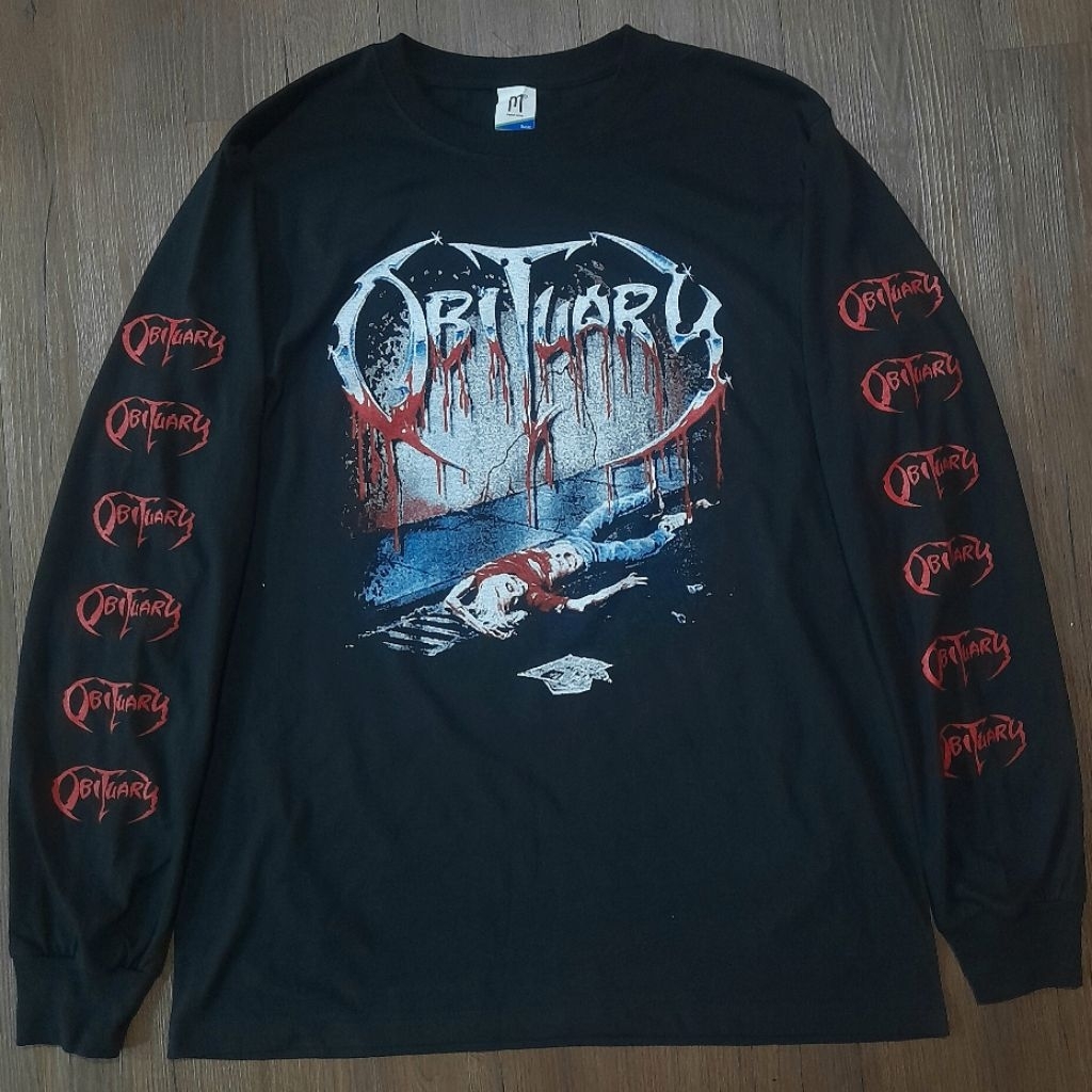 Long Sleeve OBITUARY slowly we rot /kaos band/kaos musik/bootleg