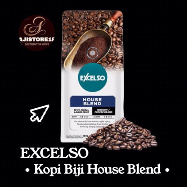Coffee bean Excelso House Blend 200g- Kopi excelso House Blend 200g