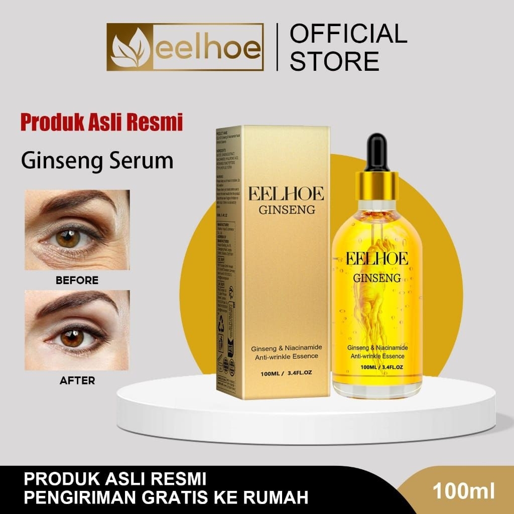 EELHOE Ginseng Serum 100ml Ginseng Serum Anti Aging/Ginseng Niacinamide Anti-Wrinkle Essence / Ginse