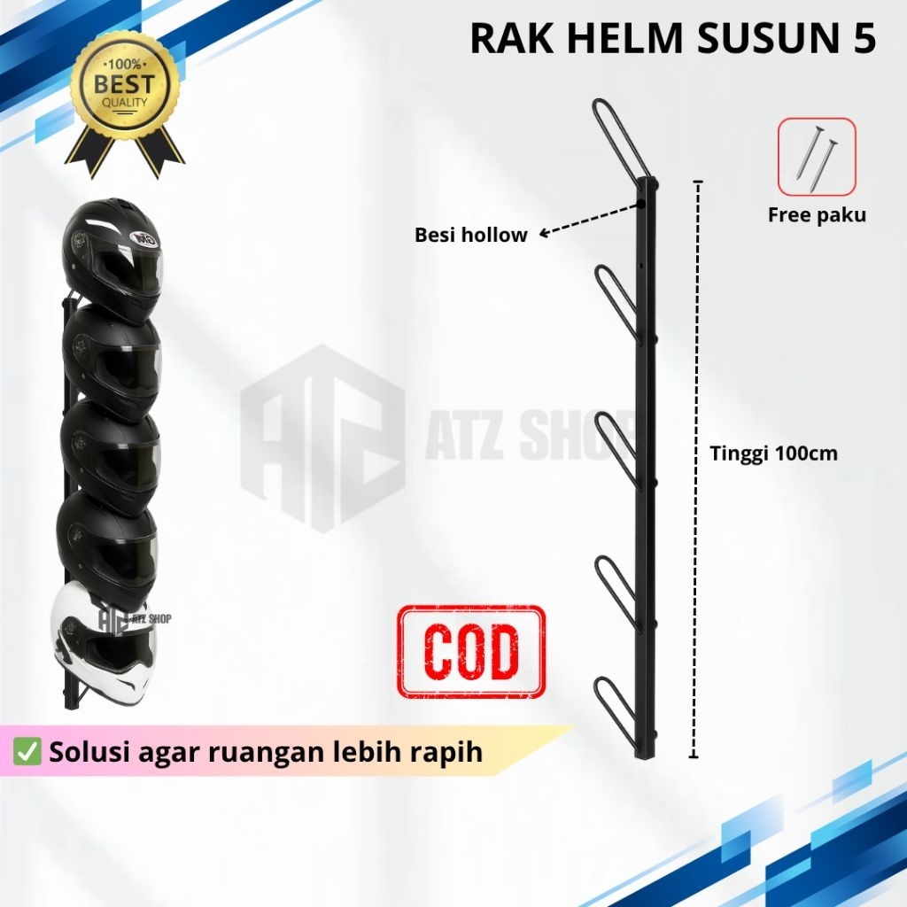(Promo) Rak Gantung Helm Susun | Gantungan Helm | Rak Helm Susun 3&5