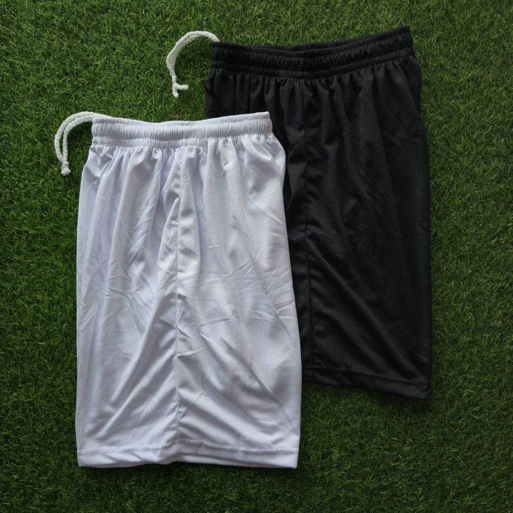 DRY-FIT JARUM CELANA BOLA POLOS HITAM PUTIH CELANA FUTSAL CELANA PENDEK CELANA OLAHRAGA PUTIH POLOS 