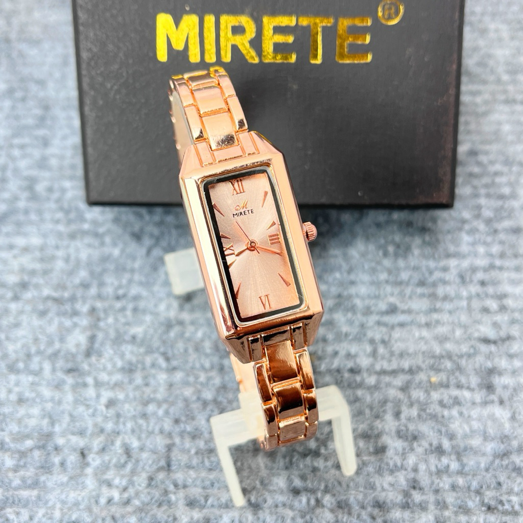 Jam Tangan Wanita Mirete R260 Quartz Original Fashion Elegan Mewah Trendy Stylish Persegi Panjang
