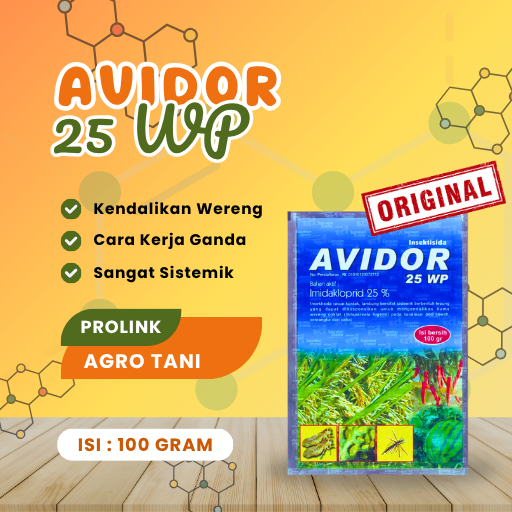 AVIDOR 25 WP 100 GRAM - OBAT INSEKTISIDA SISTEMIK SPEKTRUM LUAS AMPUH KENDALIKAN HAMA TANAMAN PADI